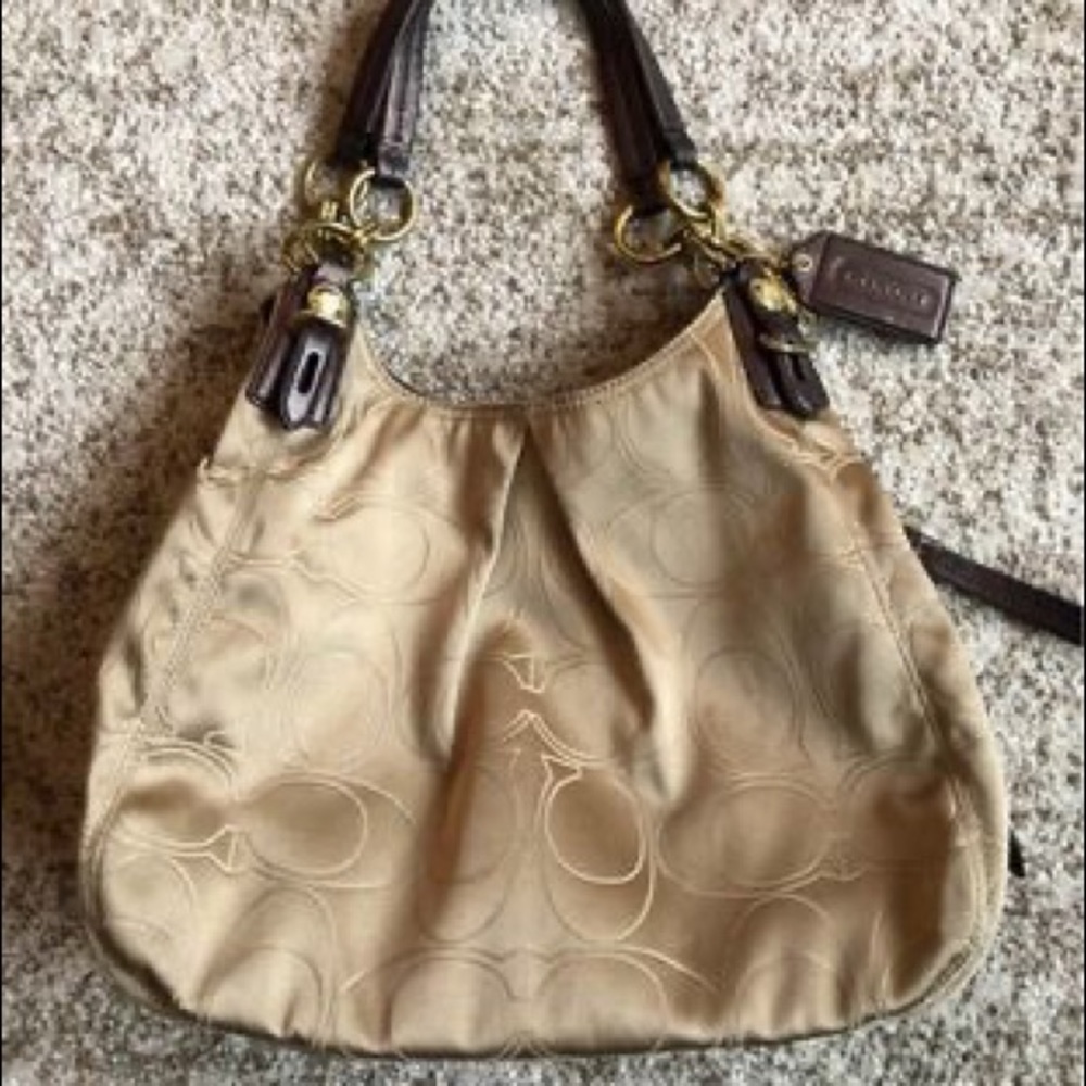 Large Gold Coach Purse